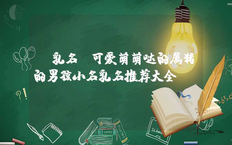 「乳名」可爱萌萌哒的属猪的男孩小名乳名推荐大全