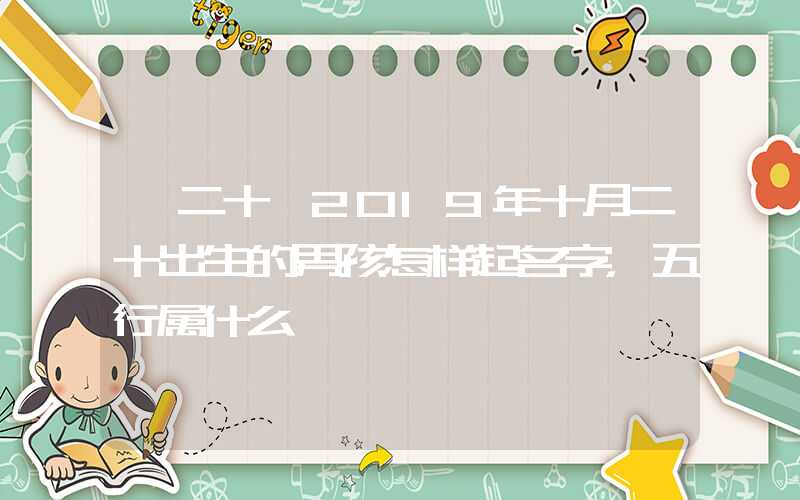 「二十」2019年十月二十出生的男孩怎样起名字，五行属什么