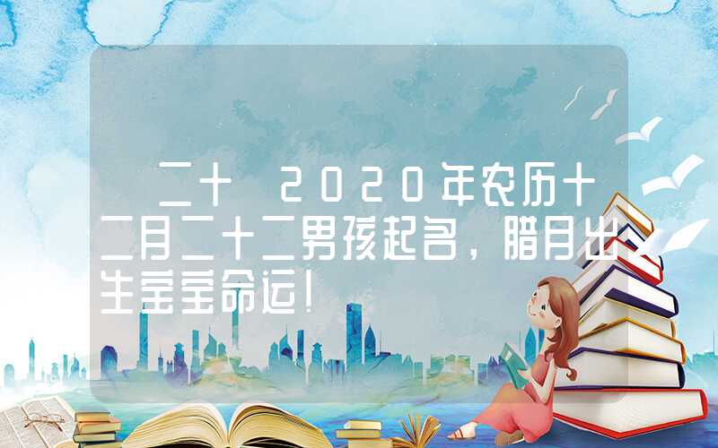 「二十」2020年农历十二月二十二男孩起名，腊月出生宝宝命运！