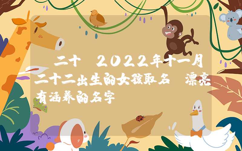 「二十」2022年十一月二十二出生的女孩取名，漂亮有涵养的名字