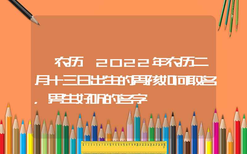 「农历」2022年农历二月十三日出生的男孩如何取名，男生好听的名字