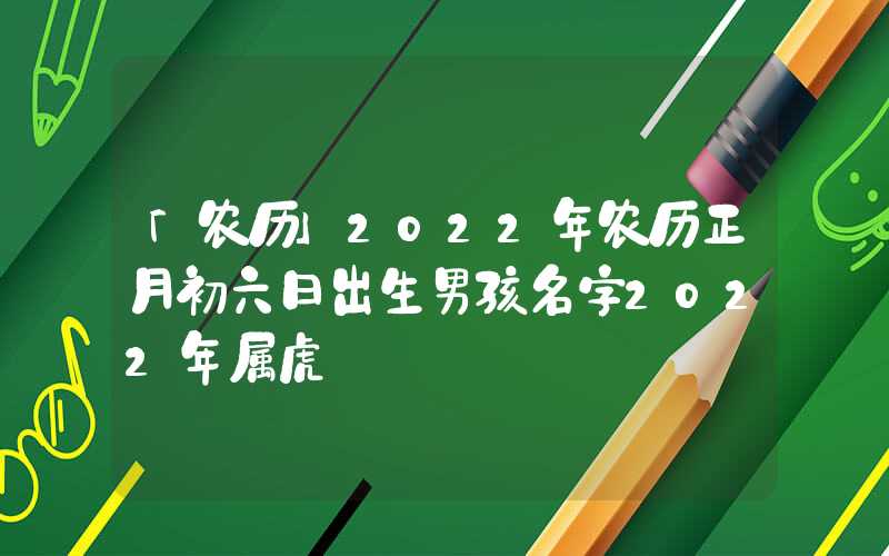 「农历」2022年农历正月初六日出生男孩名字2022年属虎