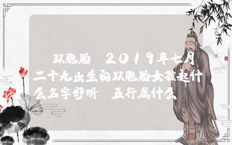 「双胞胎」2019年七月二十九出生的双胞胎女孩起什么名字好听，五行属什么