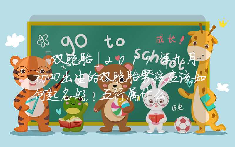 「双胞胎」2019年九月初四出生的双胞胎男孩应该如何起名好，五行属什么