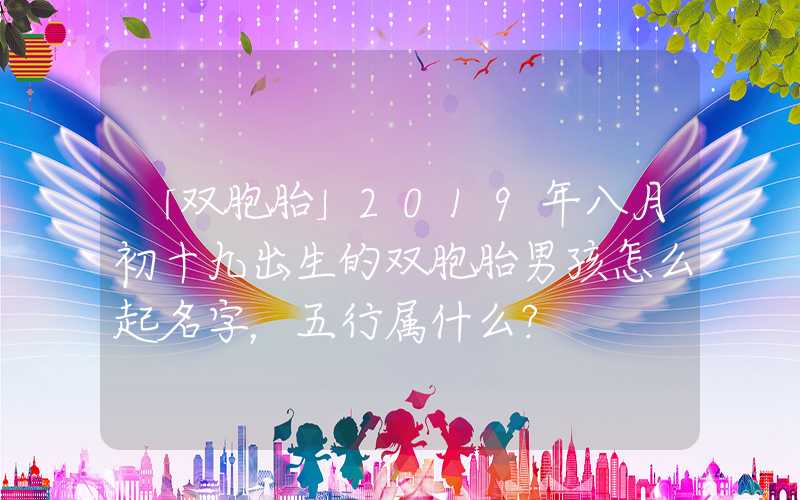 「双胞胎」2019年八月初十九出生的双胞胎男孩怎么起名字，五行属什么？