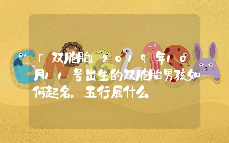 「双胞胎」2019年10月11号出生的双胞胎男孩如何起名，五行属什么