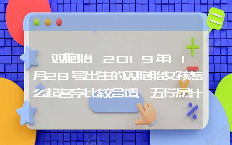 「双胞胎」2019年11月28号出生的双胞胎女孩怎么起名字比较合适，五行属什么？