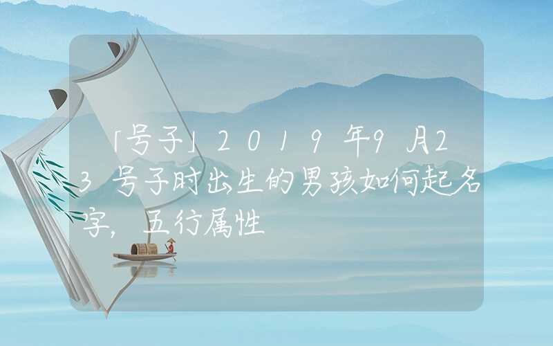 「号子」2019年9月23号子时出生的男孩如何起名字，五行属性