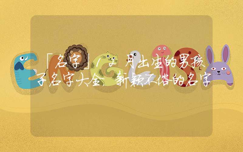 「名字」12月出生的男孩子名字大全，新颖不俗的名字