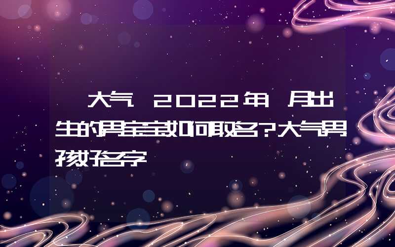 「大气」2022年1月出生的男宝宝如何取名？大气男孩好名字
