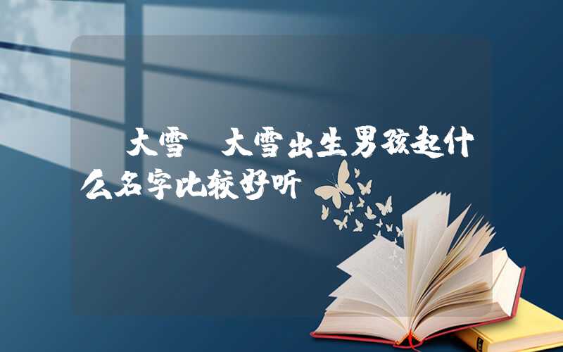 「大雪」大雪出生男孩起什么名字比较好听