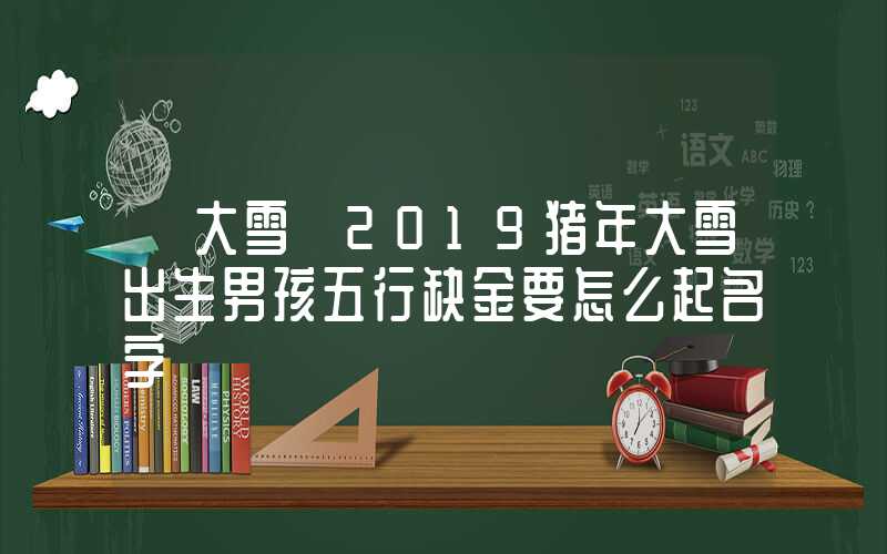 「大雪」2019猪年大雪出生男孩五行缺金要怎么起名字