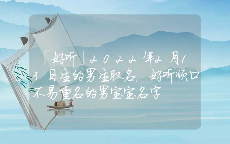 「好听」2022年2月13日生的男生取名，好听顺口不易重名的男宝宝名字