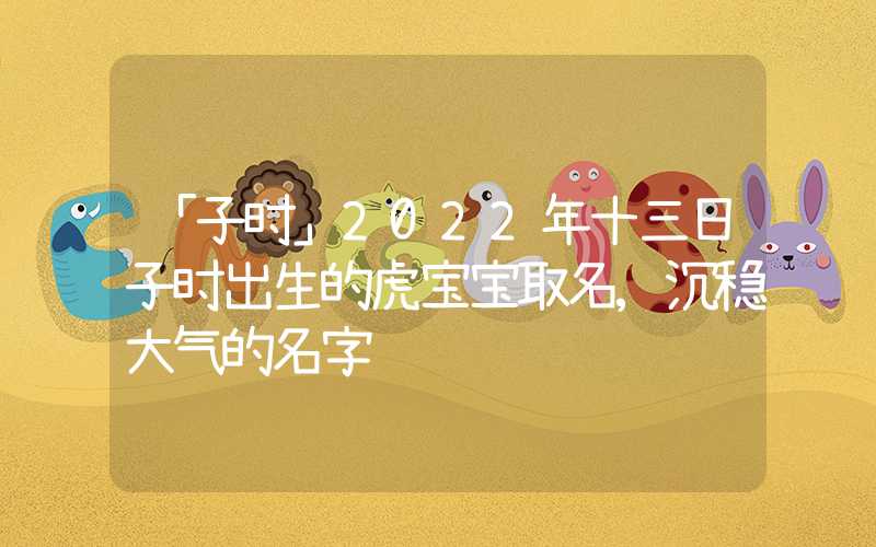 「子时」2022年十三日子时出生的虎宝宝取名,沉稳大气的名字
