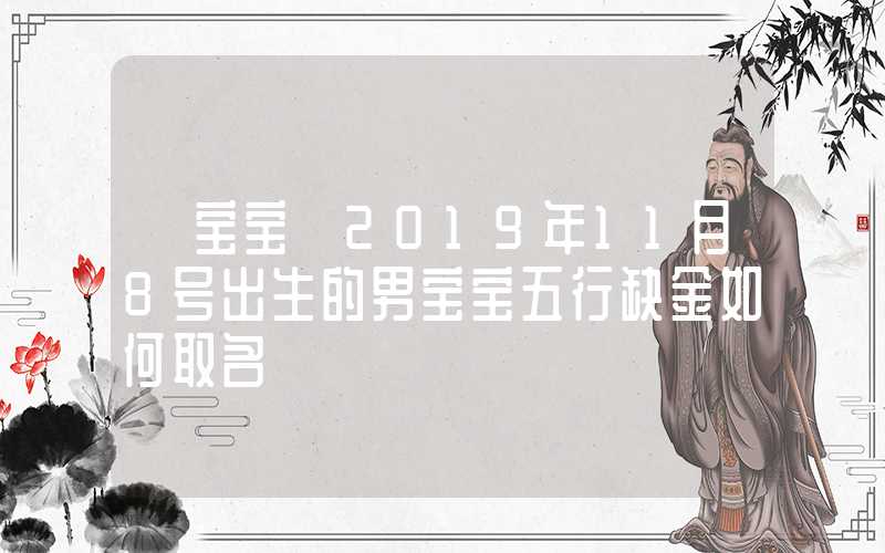 「宝宝」2019年11月8号出生的男宝宝五行缺金如何取名
