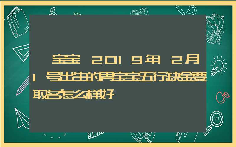 「宝宝」2019年12月1号出生的男宝宝五行缺金要取名怎么样好