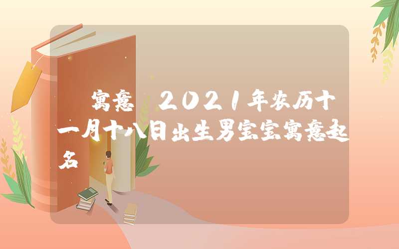 「寓意」2021年农历十一月十八日出生男宝宝寓意起名