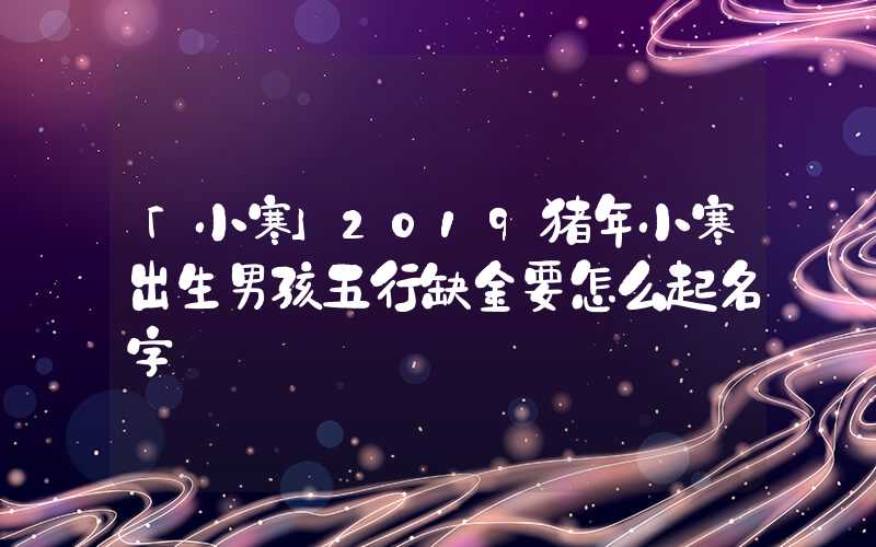 「小寒」2019猪年小寒出生男孩五行缺金要怎么起名字