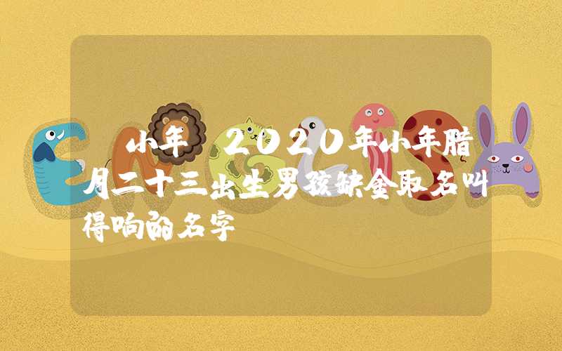 「小年」2020年小年腊月二十三出生男孩缺金取名叫得响的名字！