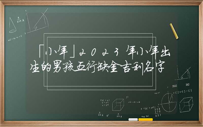 「小年」2023年小年出生的男孩五行缺金吉利名字