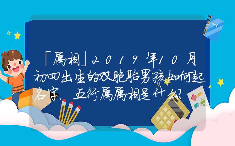 「属相」2019年10月初四出生的双胞胎男孩如何起名字，五行属属相是什么？