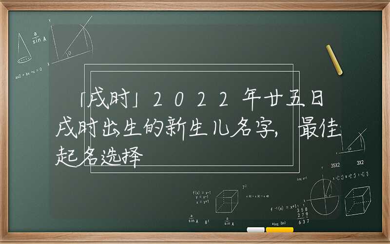 「戌时」2022年廿五日戌时出生的新生儿名字,最佳起名选择