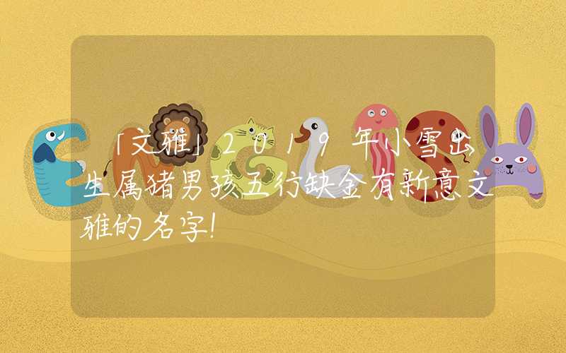 「文雅」2019年小雪出生属猪男孩五行缺金有新意文雅的名字！