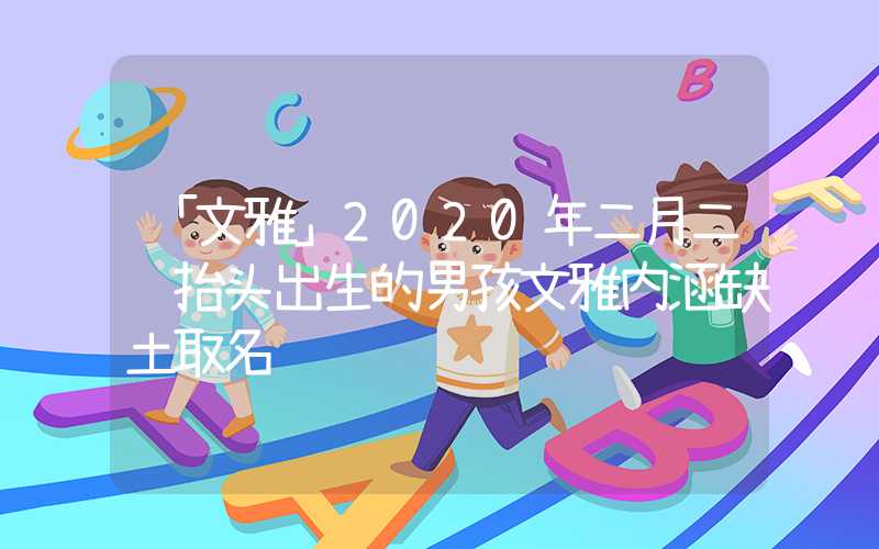 「文雅」2020年二月二龙抬头出生的男孩文雅内涵缺土取名