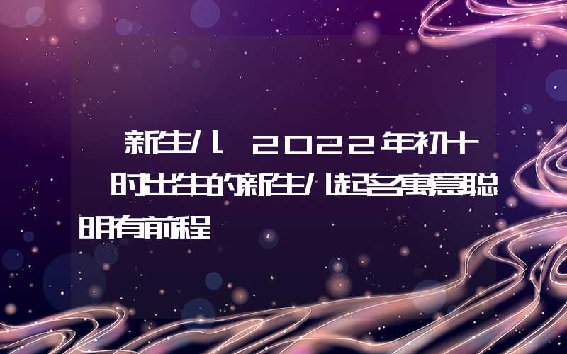 「新生儿」2022年初十酉时出生的新生儿起名寓意聪明有前程