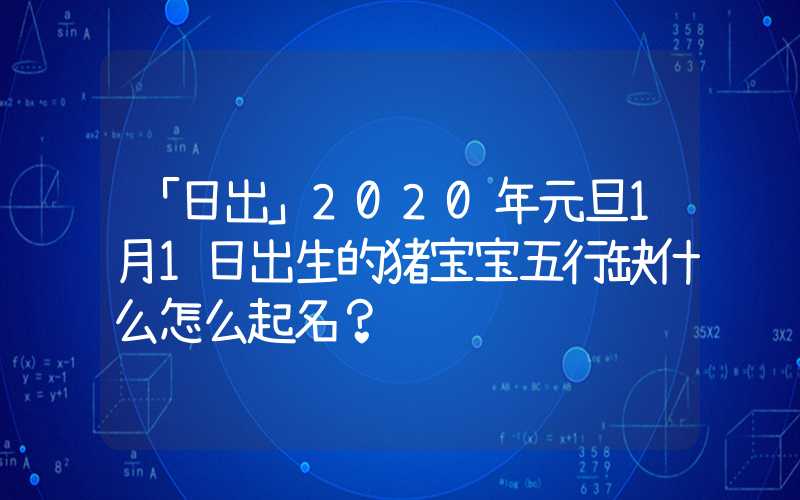 「日出」2020年元旦1月1日出生的猪宝宝五行缺什么怎么起名？