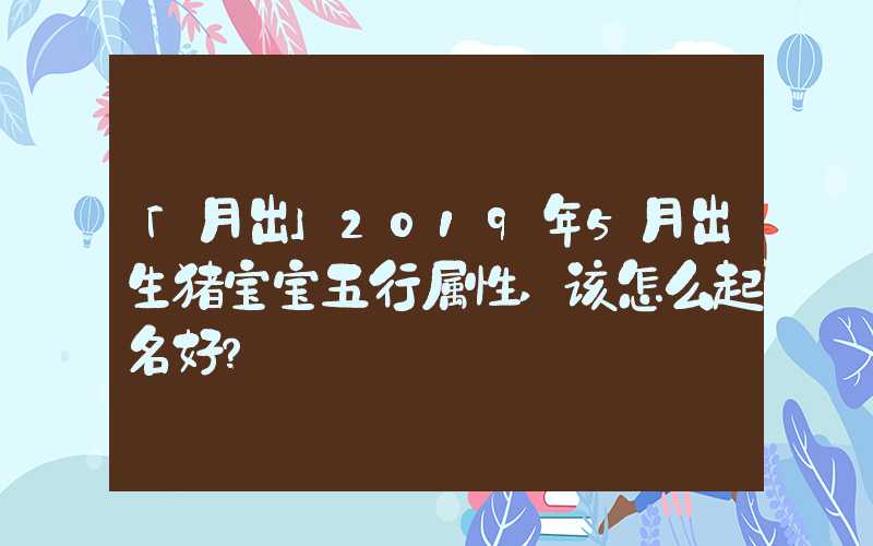 「月出」2019年5月出生猪宝宝五行属性,该怎么起名好？