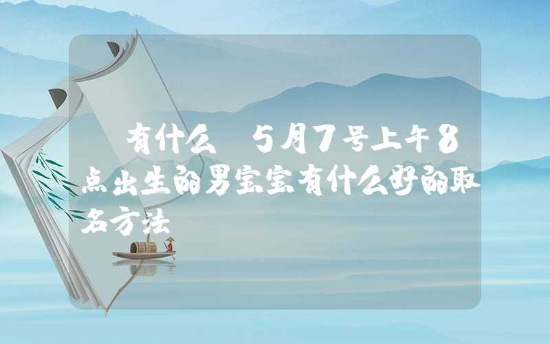 「有什么」5月7号上午8点出生的男宝宝有什么好的取名方法