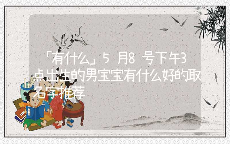 「有什么」5月8号下午3点出生的男宝宝有什么好的取名字推荐