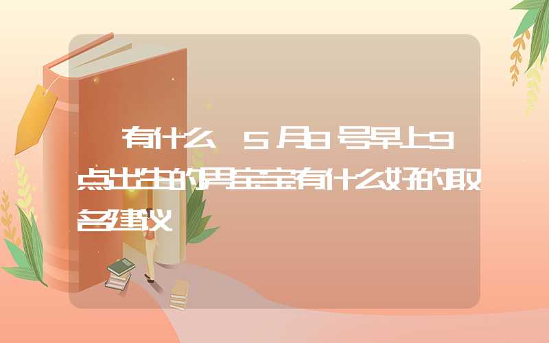 「有什么」5月8号早上9点出生的男宝宝有什么好的取名建议