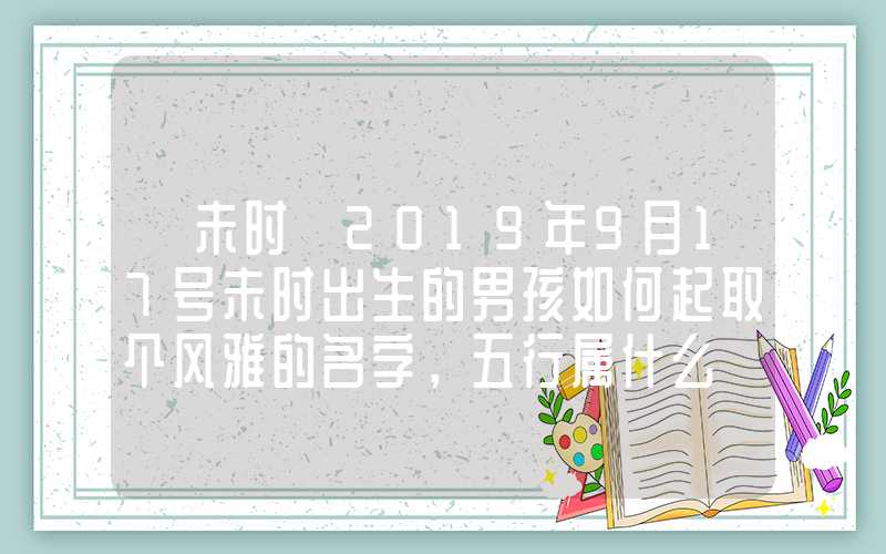 「未时」2019年9月17号未时出生的男孩如何起取个风雅的名字，五行属什么