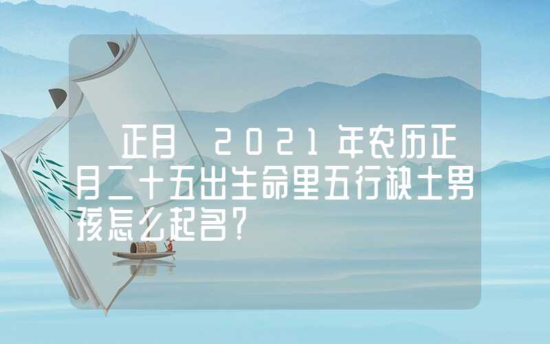 「正月」2021年农历正月二十五出生命里五行缺土男孩怎么起名？