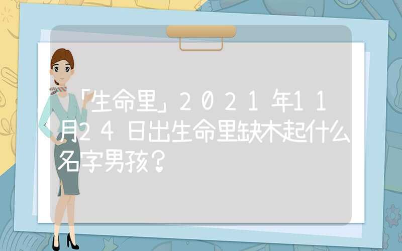 「生命里」2021年11月24日出生命里缺木起什么名字男孩？