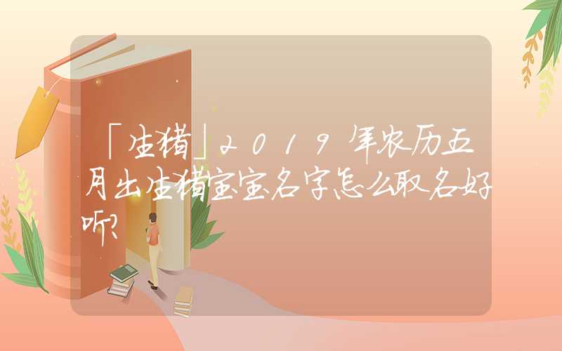 「生猪」2019年农历五月出生猪宝宝名字怎么取名好听？