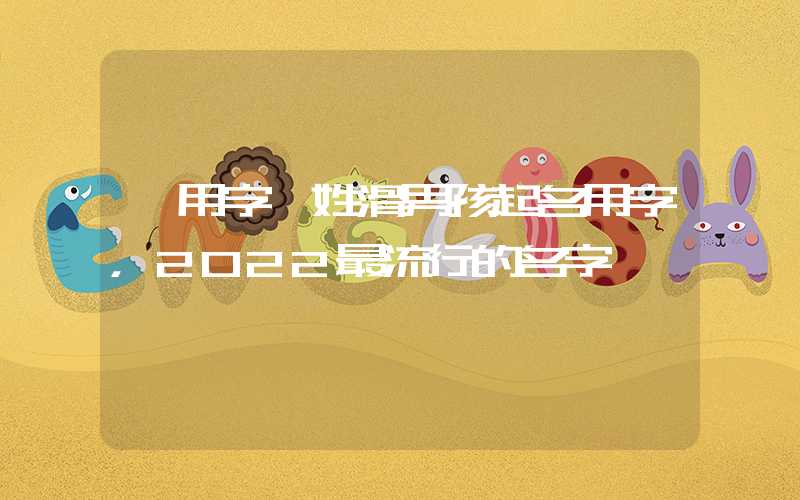 「用字」姓滑男孩起名用字，2022最流行的名字