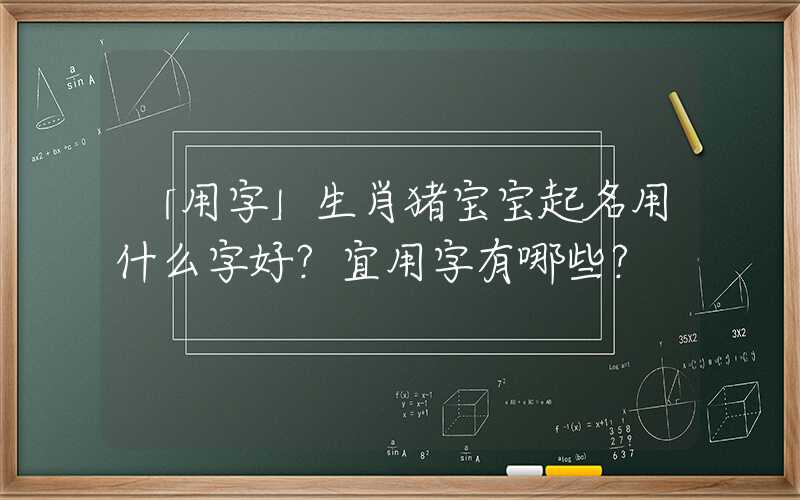 「用字」生肖猪宝宝起名用什么字好？宜用字有哪些？