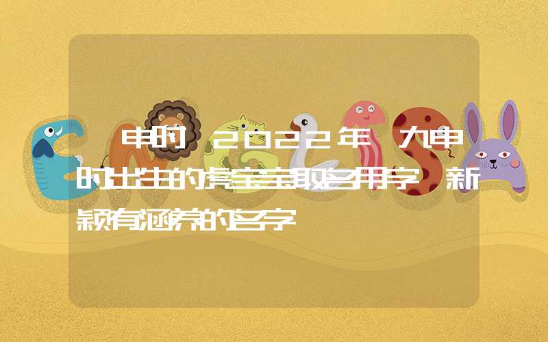 「申时」2022年廿九申时出生的虎宝宝取名用字,新颖有涵养的名字