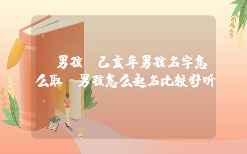 「男孩」己亥年男孩名字怎么取？男孩怎么起名比较好听？