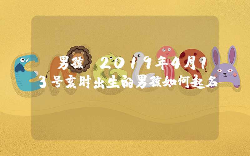 「男孩」2019年4月13号亥时出生的男孩如何起名
