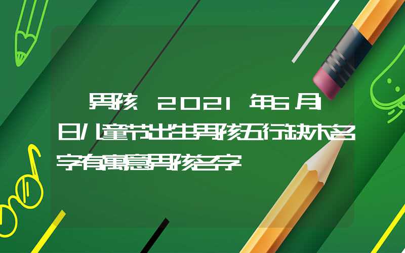 「男孩」2021年6月1日儿童节出生男孩五行缺木名字有寓意男孩名字
