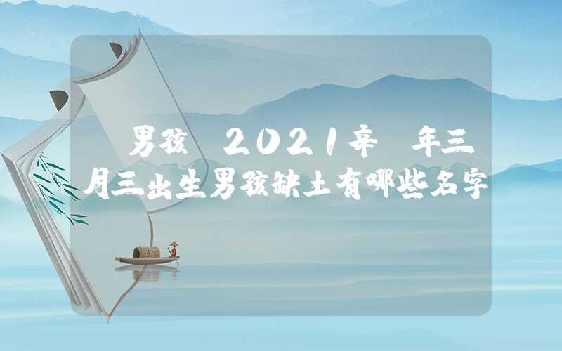 「男孩」2021辛丑年三月三出生男孩缺土有哪些名字？