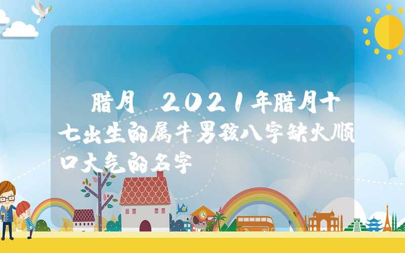 「腊月」2021年腊月十七出生的属牛男孩八字缺火顺口大气的名字