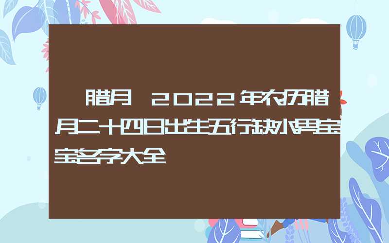 「腊月」2022年农历腊月二十四日出生五行缺水男宝宝名字大全