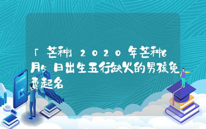 「芒种」2020年芒种6月5日出生五行缺火的男孩免费起名