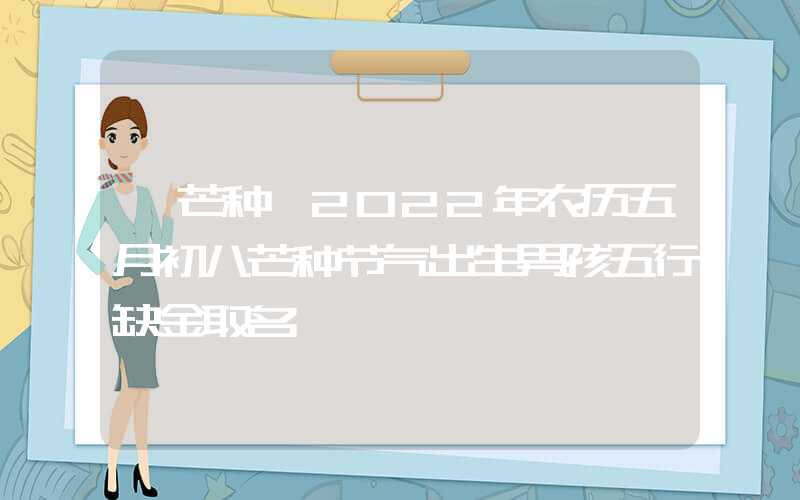 「芒种」2022年农历五月初八芒种节气出生男孩五行缺金取名