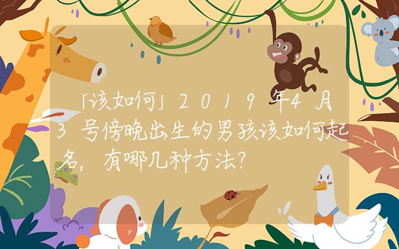 「该如何」2019年4月3号傍晚出生的男孩该如何起名，有哪几种方法？